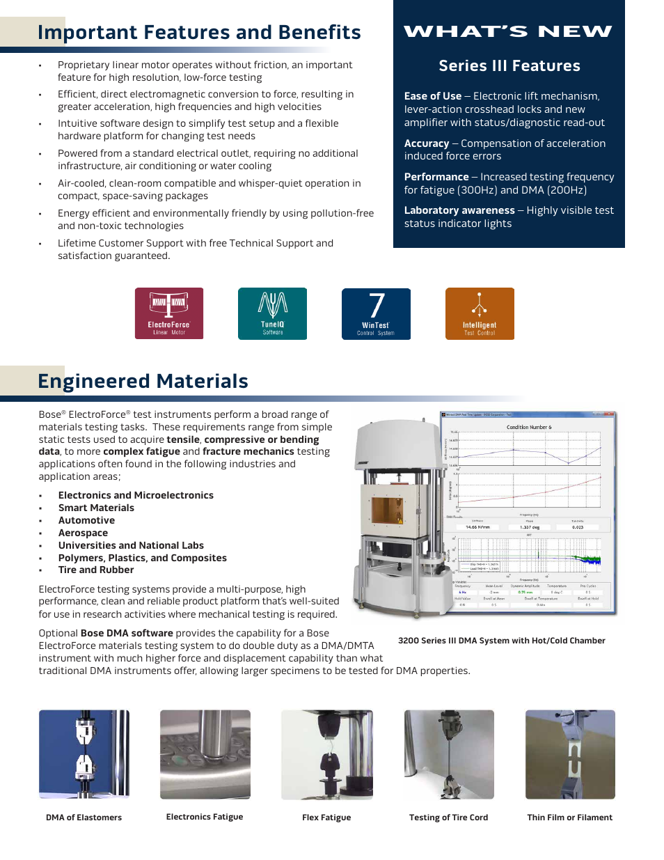 What’s new, Series iii features | Atec Bose-ElectroForce_3200_SeriesIII User Manual | Page 2 / 4