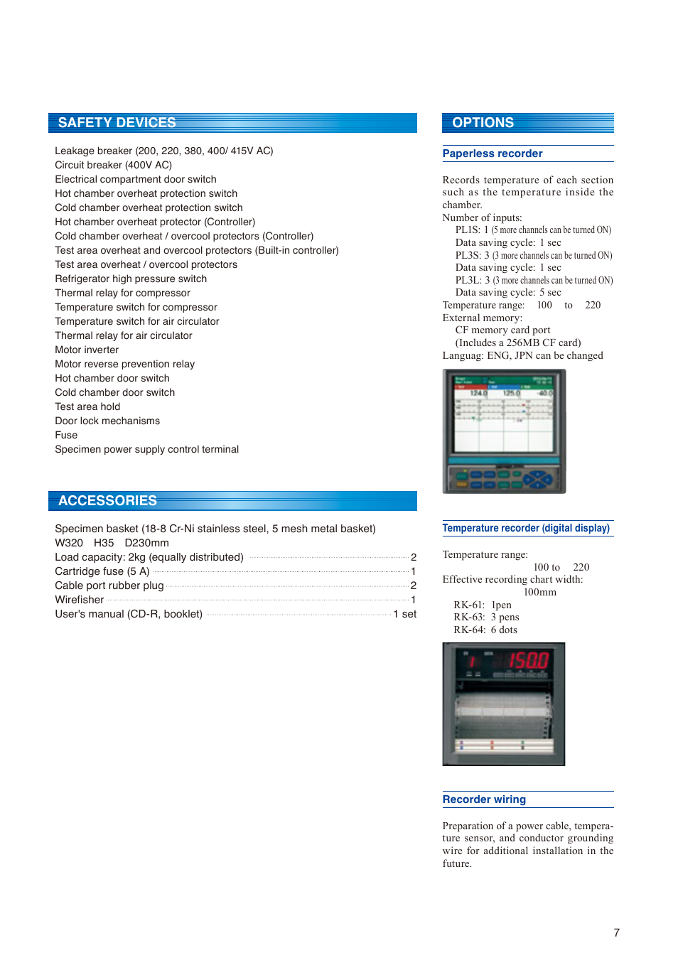 Options, Safety devices accessories | Atec Espec-TSE-11-A User Manual | Page 8 / 10