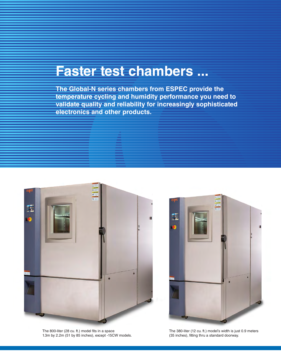 Faster test chambers | Atec Espec-Global-N Series User Manual | Page 2 / 8