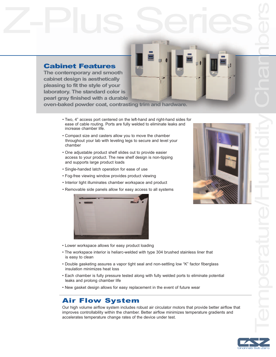 Z-plus series, Temperature/humidity cham bers | Atec Cincinnati-Sub-Zero-Z Series User Manual | Page 3 / 10