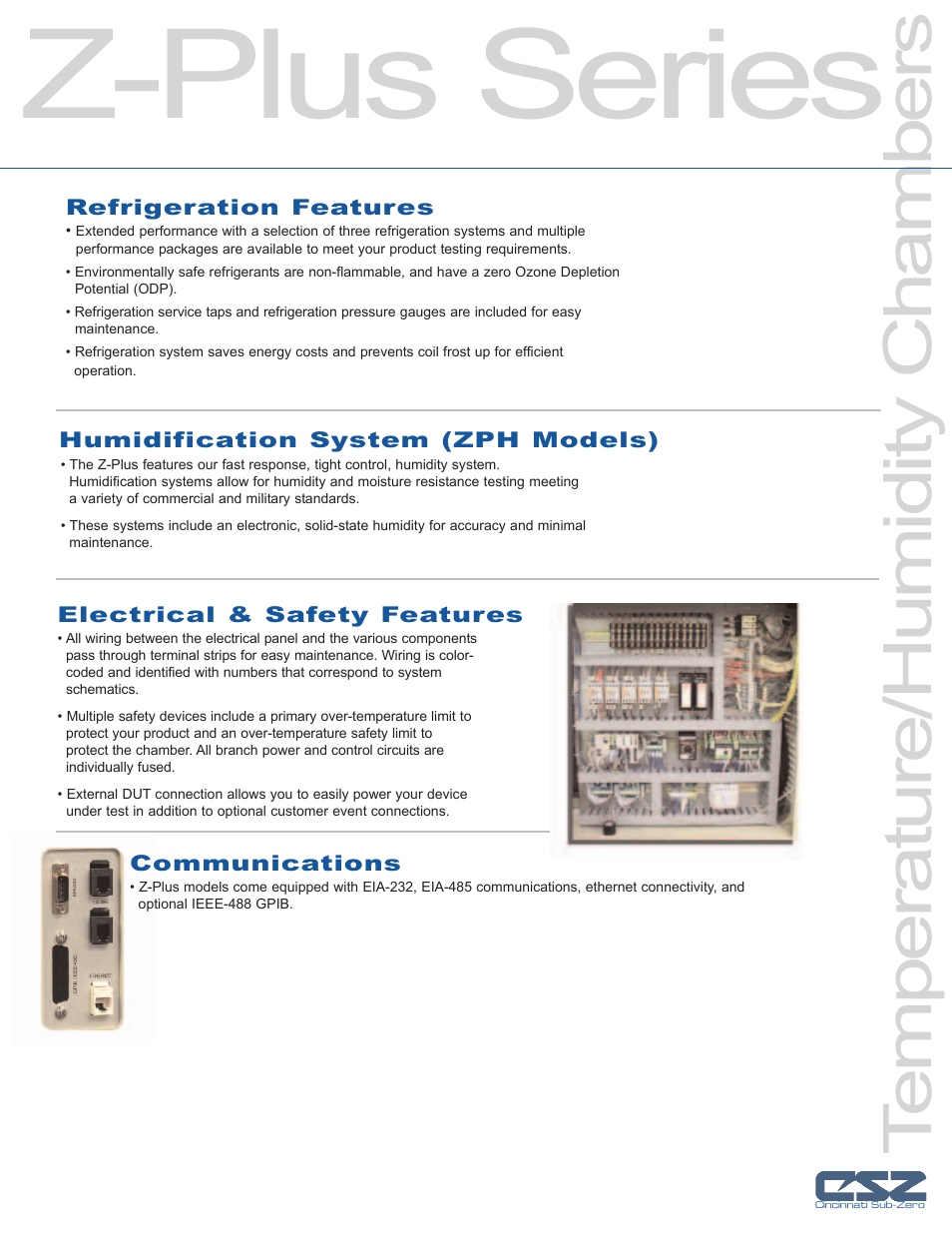 Z-plus series, Temperature/humidity chambers | Atec Cincinnati-Sub-Zero-Z Series User Manual | Page 5 / 10