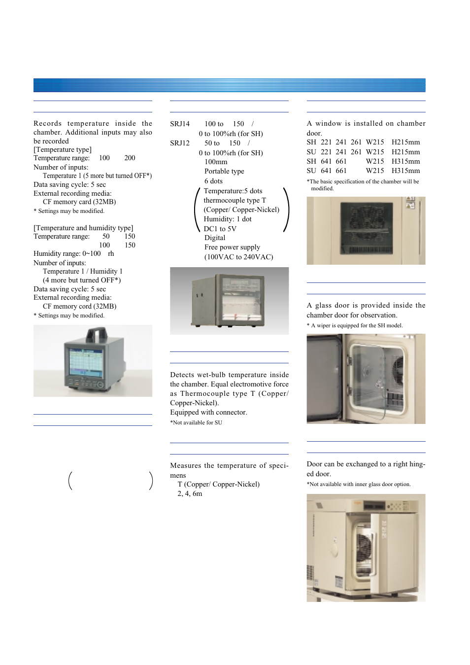 Options | Atec Espec-SH Series User Manual | Page 14 / 16