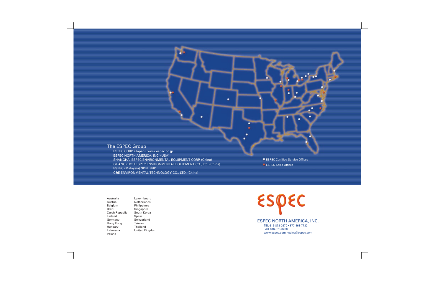 The espec group, Espec north america, inc | Atec Espec-ESX Series User Manual | Page 24 / 24