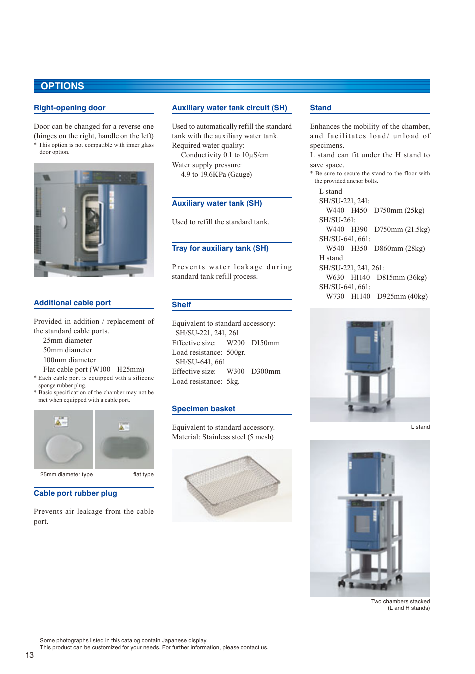 Options | Atec Espec-SH-641 User Manual | Page 14 / 16
