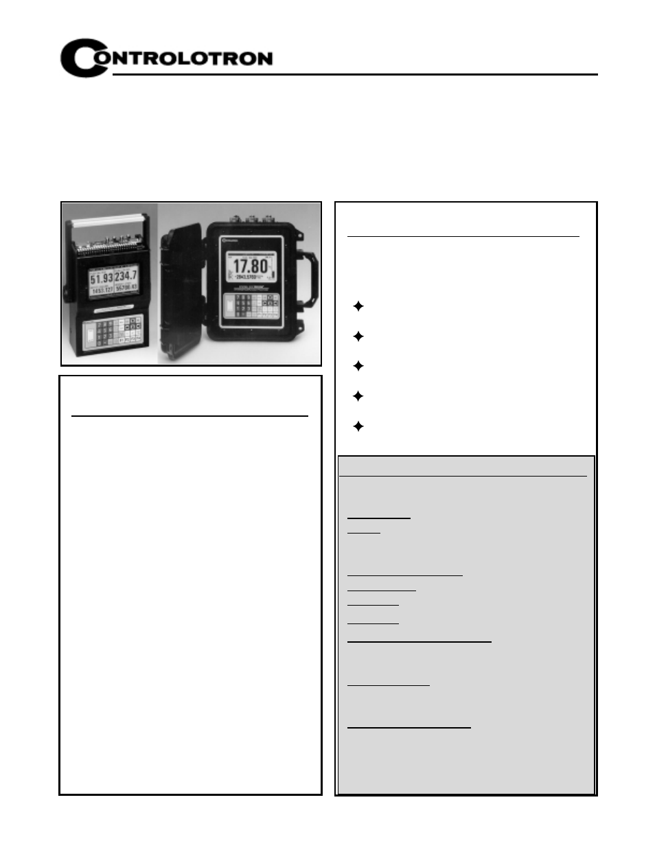 Applications, Description | Atec Controlotron-1010P1 User Manual | Page 2 / 8