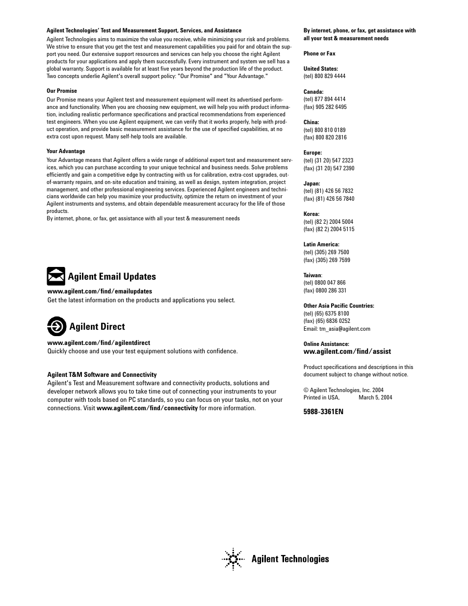 Agilent email updates agilent direct | Atec Agilent-1156A-1157A-1158A User Manual | Page 4 / 4