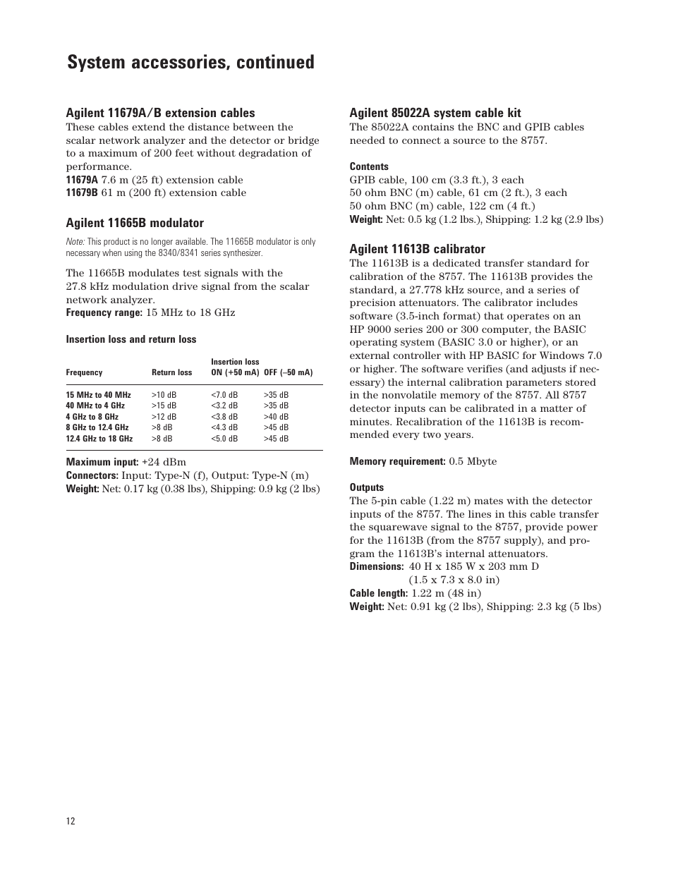 System accessories, continued | Atec Agilent-8757D User Manual | Page 12 / 14