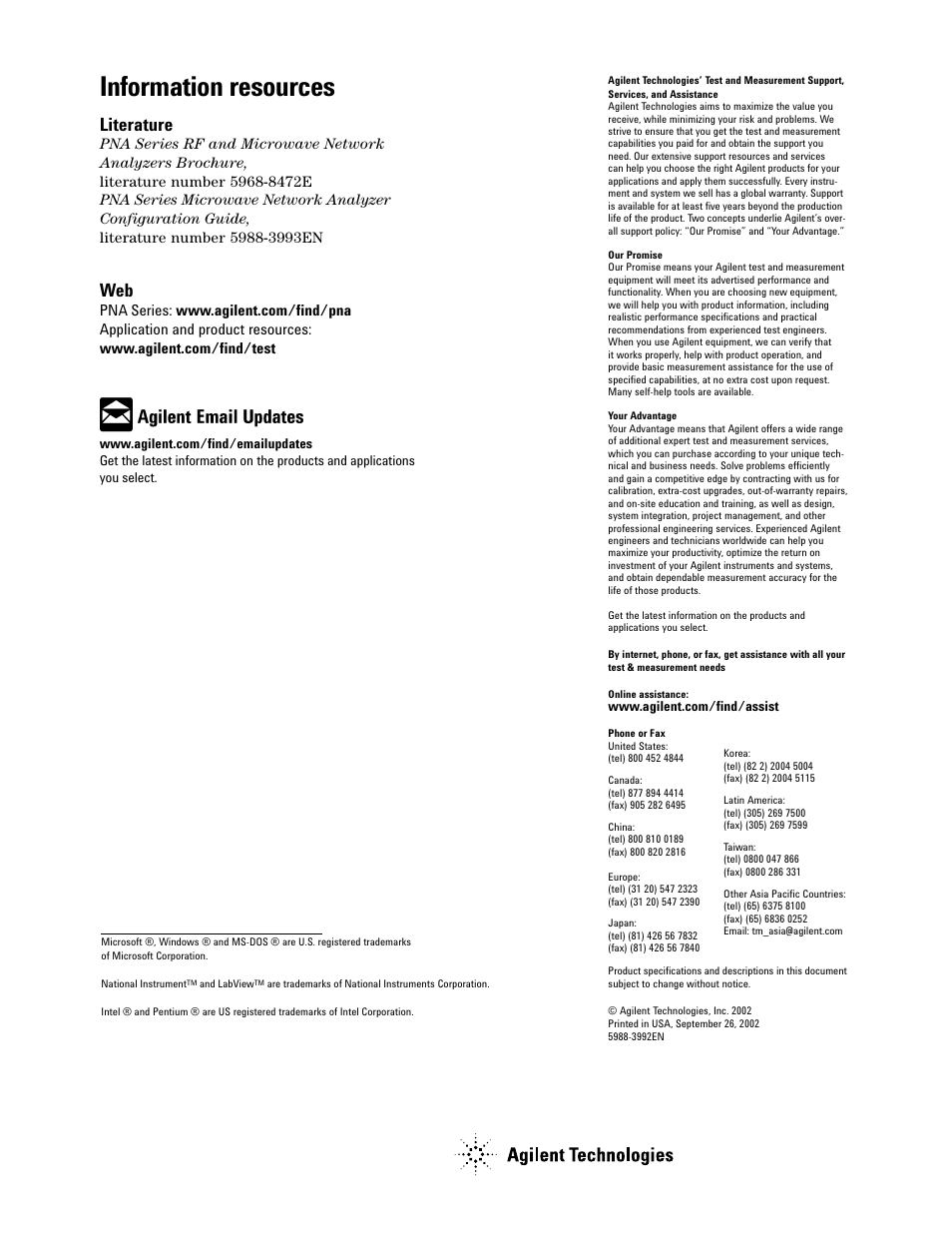 Information resources, Literature | Atec Agilent-E8364A User Manual | Page 32 / 32