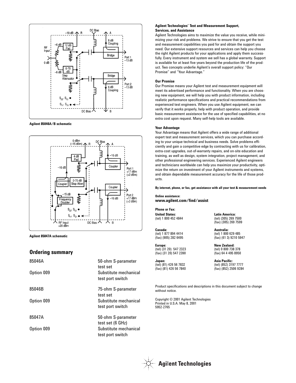 Ordering summary | Atec Agilent-85047A User Manual | Page 4 / 4