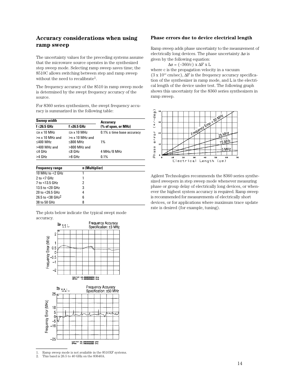 Accuracy considerations when using ramp sweep | Atec Agilent-8510C User Manual | Page 14 / 28