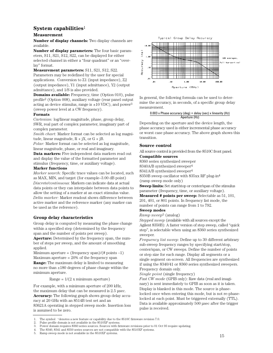 System capabilities | Atec Agilent-8510C User Manual | Page 15 / 28