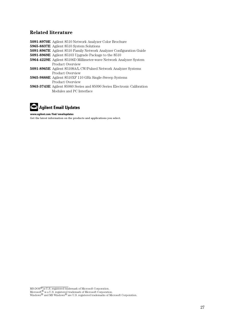 Related literature | Atec Agilent-8510C User Manual | Page 27 / 28