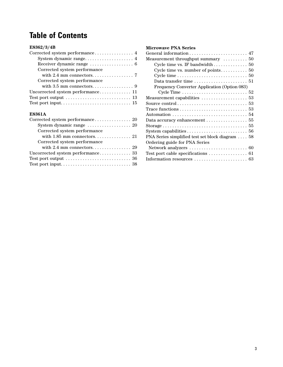 Atec Agilent-E8361A User Manual | Page 3 / 64