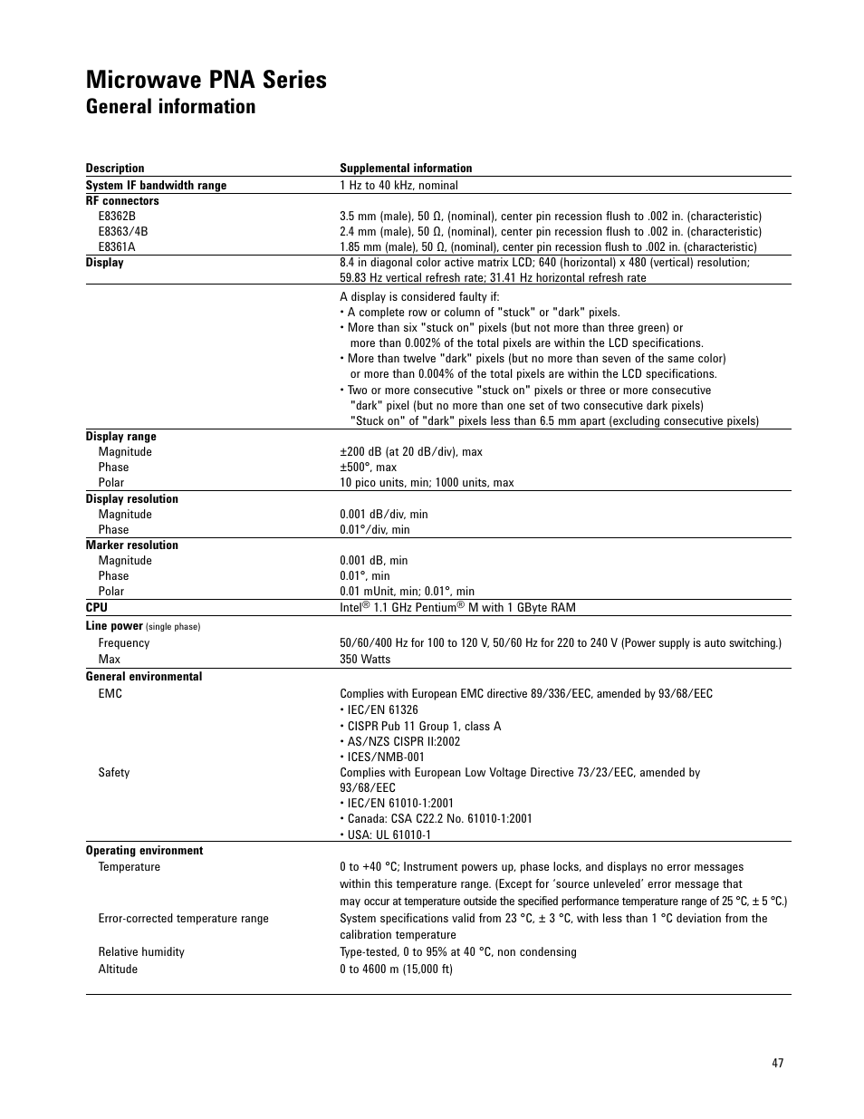 Microwave pna series, General information | Atec Agilent-E8361A User Manual | Page 47 / 64