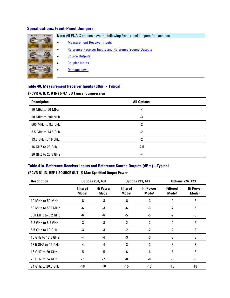 Specifications: front-panel jumpers | Atec Agilent-PNA-X Series User Manual | Page 51 / 60