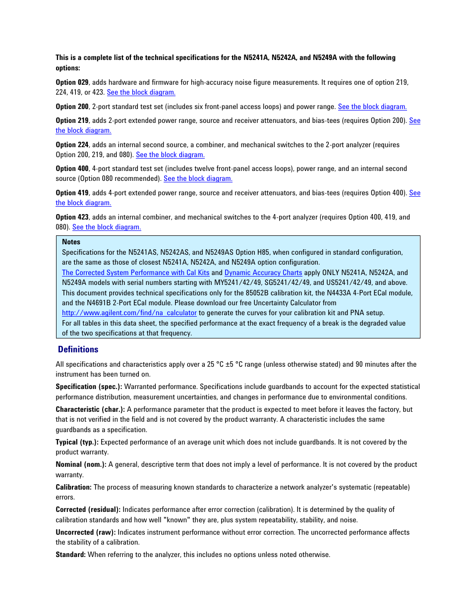 Definitions | Atec Agilent-PNA-X Series User Manual | Page 6 / 60