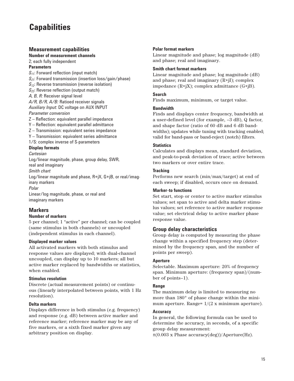 Capabilities | Atec Agilent-8720D User Manual | Page 15 / 26