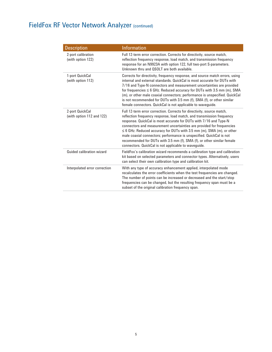 Fieldfox rf vector network analyzer | Atec Agilent-N9923A User Manual | Page 5 / 17