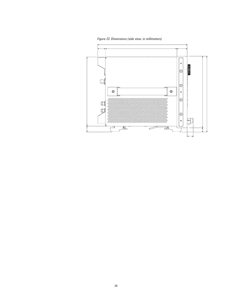 Figure 23. dimensions (side view, in millimeters) | Atec Agilent-E5061B User Manual | Page 28 / 35