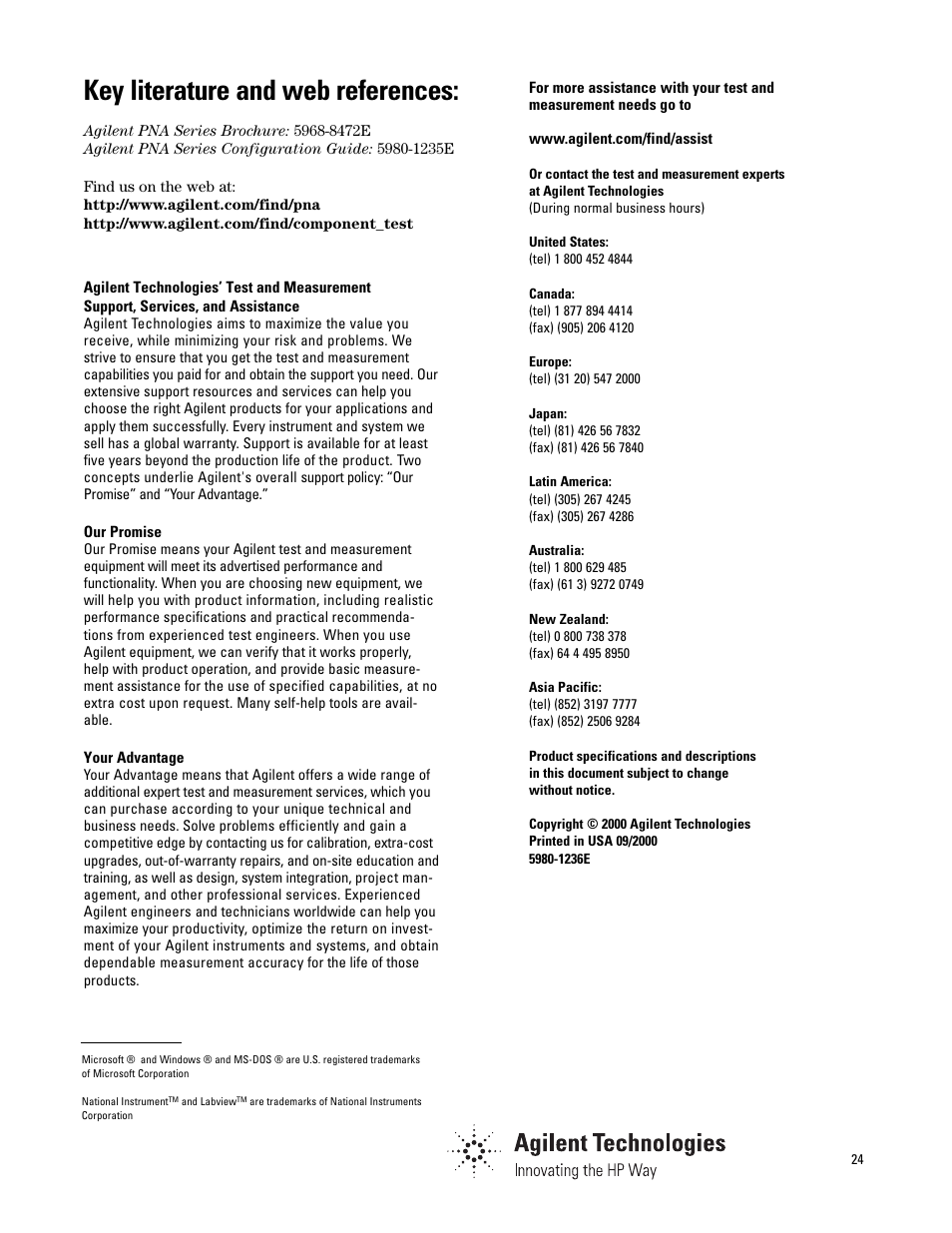 Key literature and web references | Atec Agilent-PNA Series User Manual | Page 24 / 24