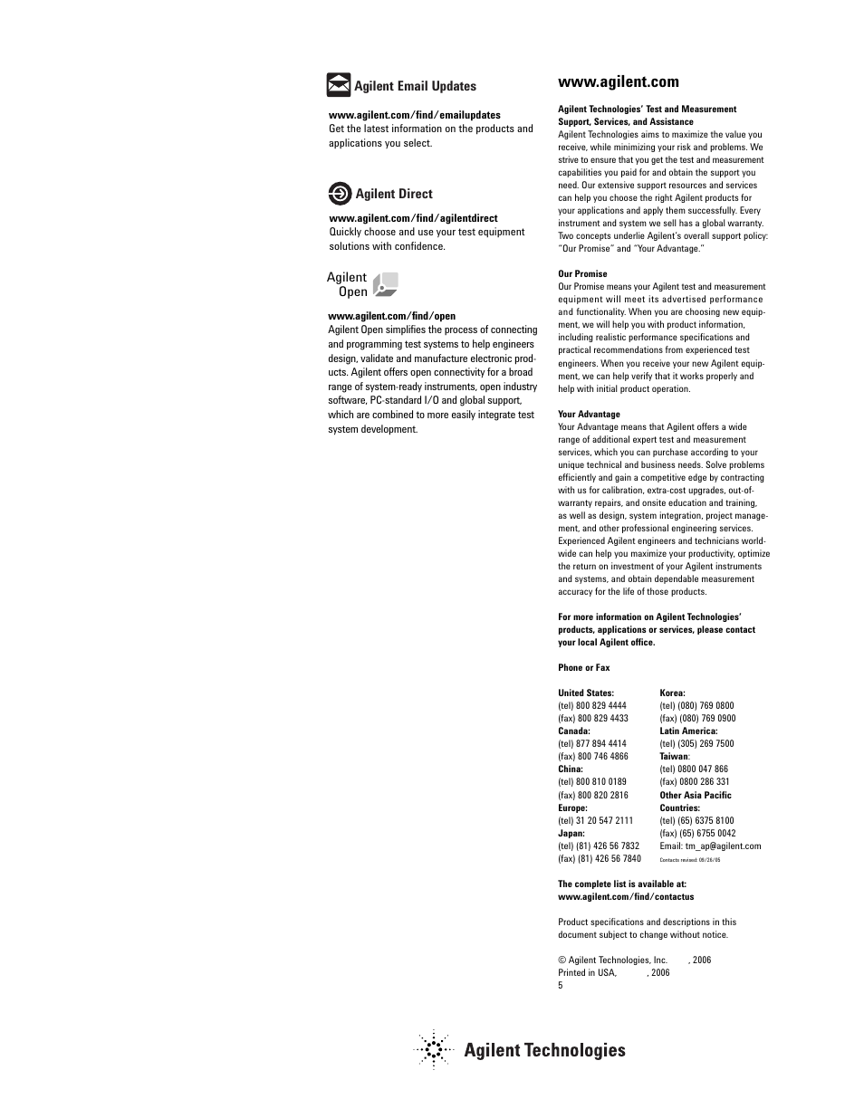 Agilent email updates, Agilent direct, Open | Atec Agilent-E8802A User Manual | Page 30 / 30