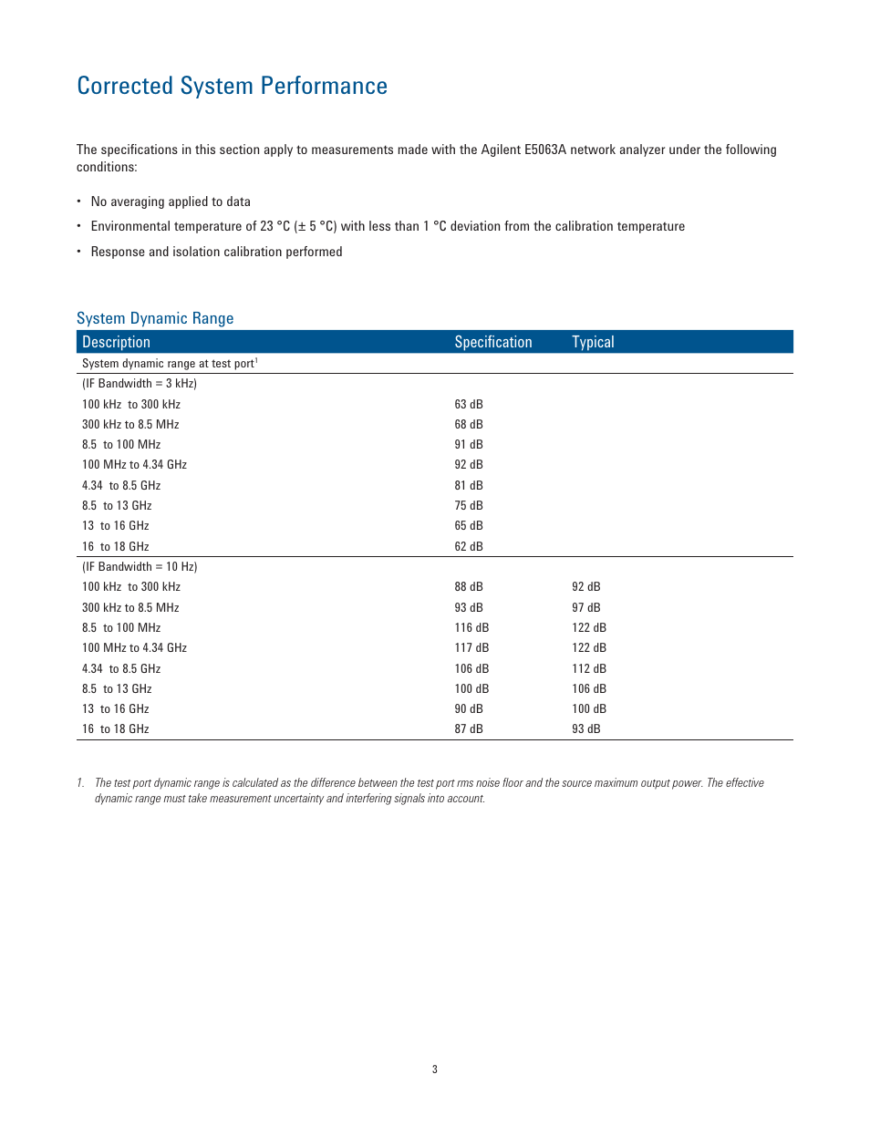 Corrected system performance | Atec Agilent-E5063A User Manual | Page 3 / 22