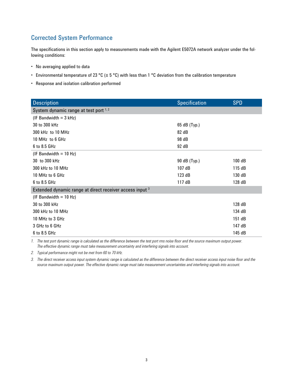 Corrected system performance | Atec Agilent-N5072A Series User Manual | Page 3 / 23