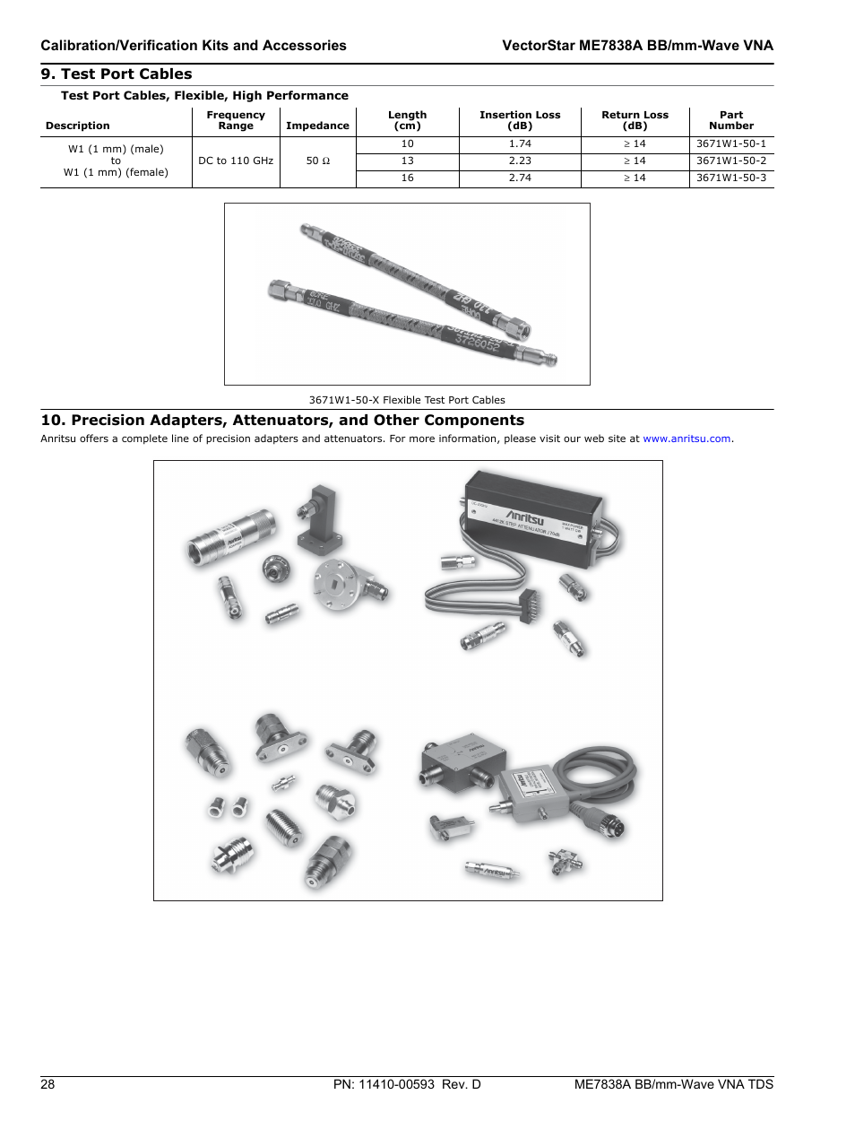 Test port cables | Atec Anritsu-ME7838A User Manual | Page 28 / 32