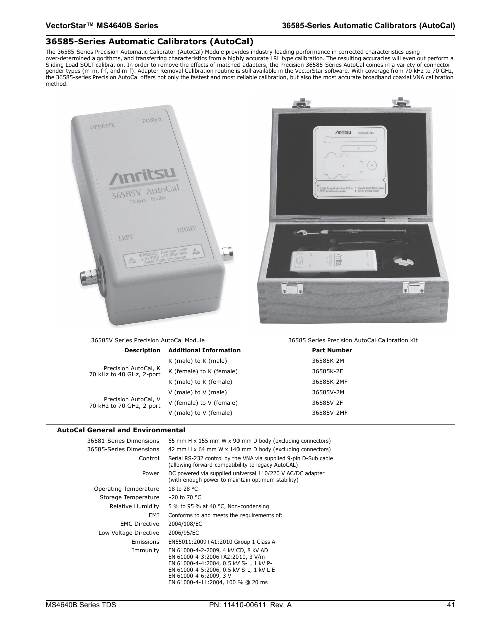 36585-series automatic calibrators (autocal) | Atec Anritsu-MS4640B User Manual | Page 41 / 52