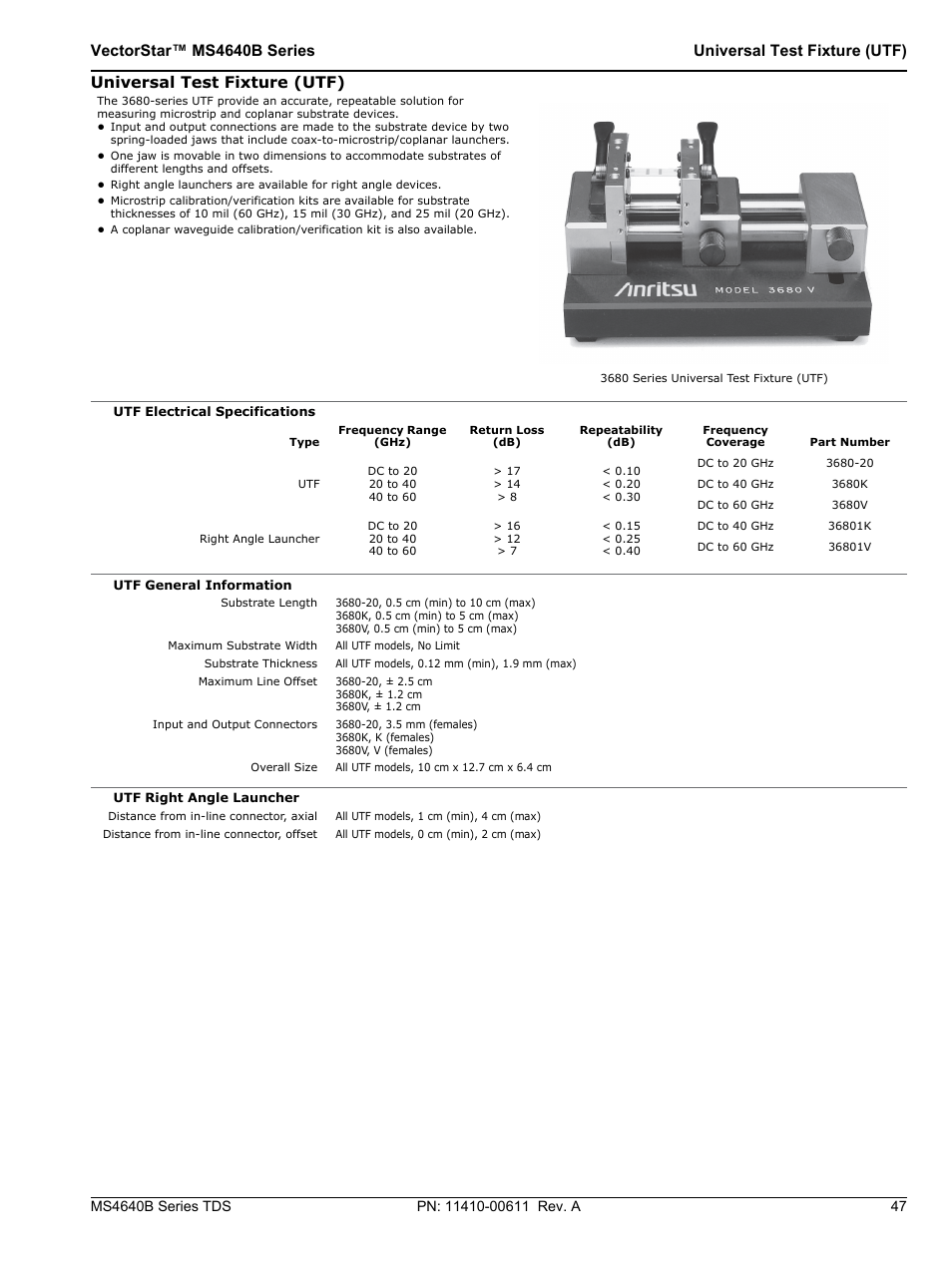 Universal test fixture (utf) | Atec Anritsu-MS4640B User Manual | Page 47 / 52