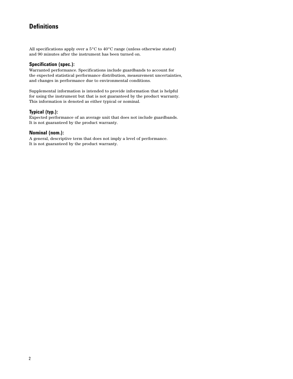 Definitions | Atec Agilent-E5062A User Manual | Page 2 / 24