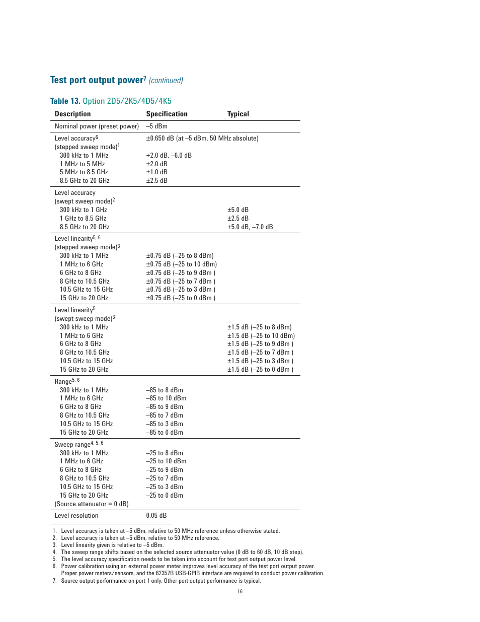 Test port output power | Atec Agilent-E5071C User Manual | Page 16 / 60