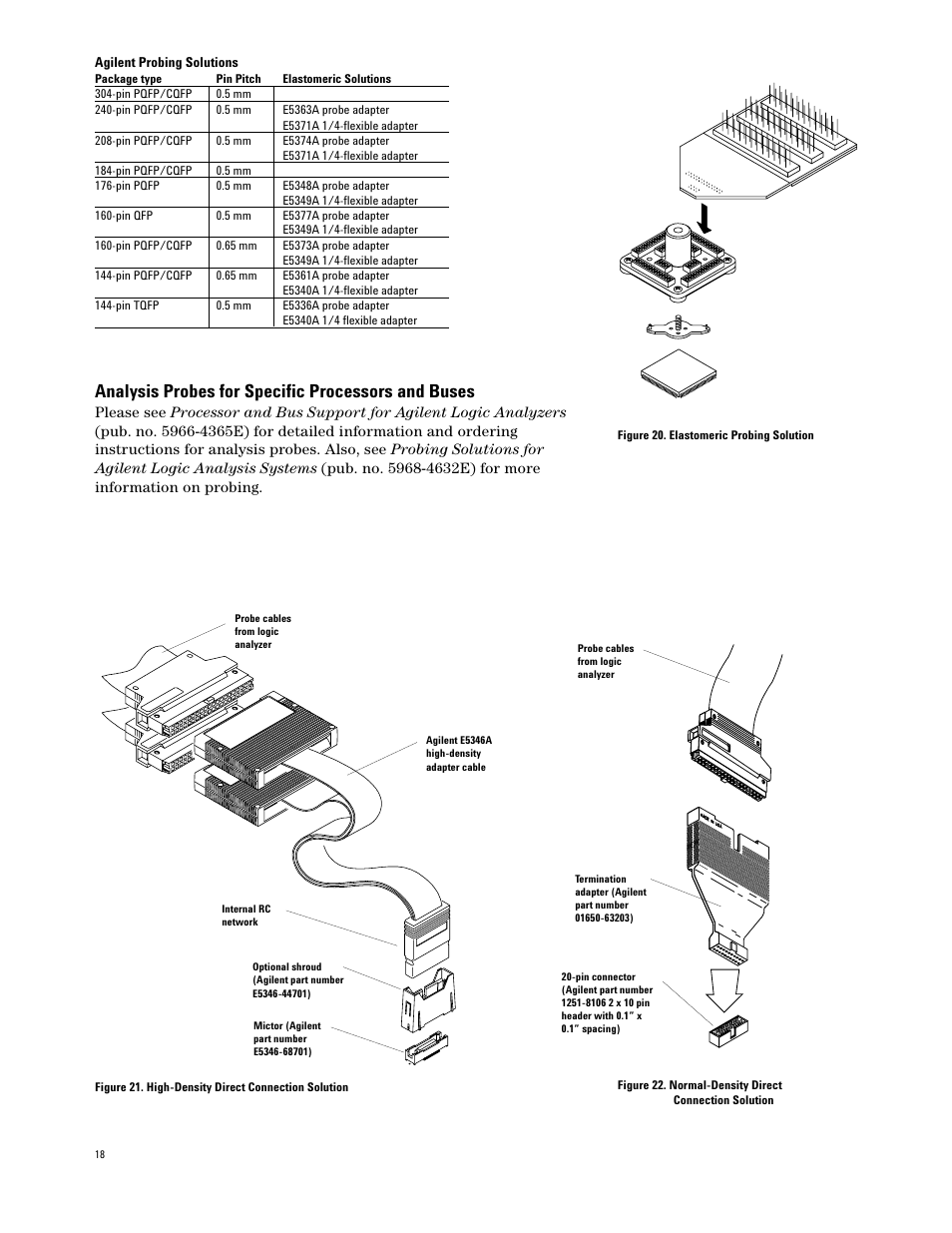Analysis probes for specific processors and buses | Atec Agilent-1670G User Manual | Page 18 / 23