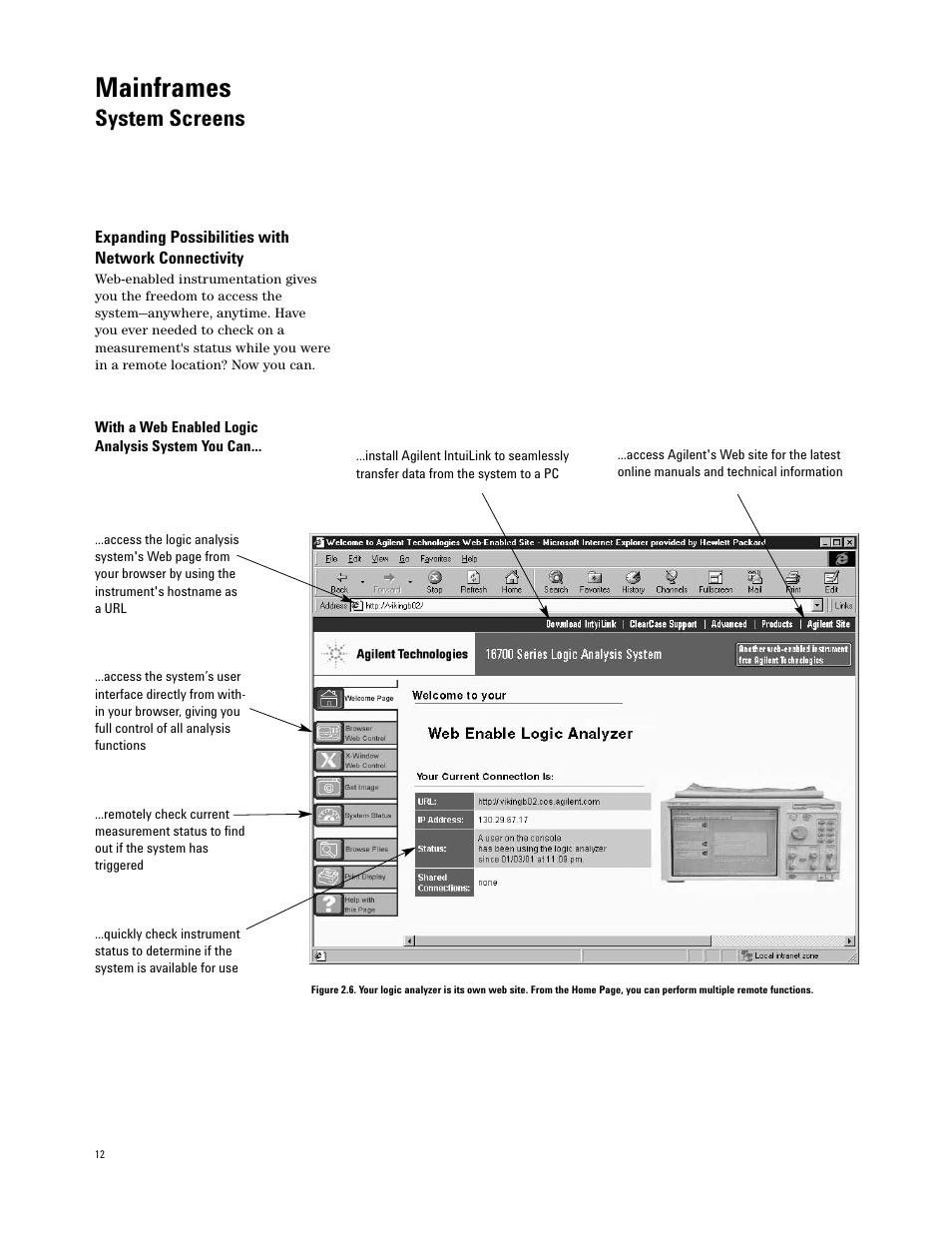 Mainframes, System screens | Atec Agilent-16700 Series User Manual | Page 12 / 132