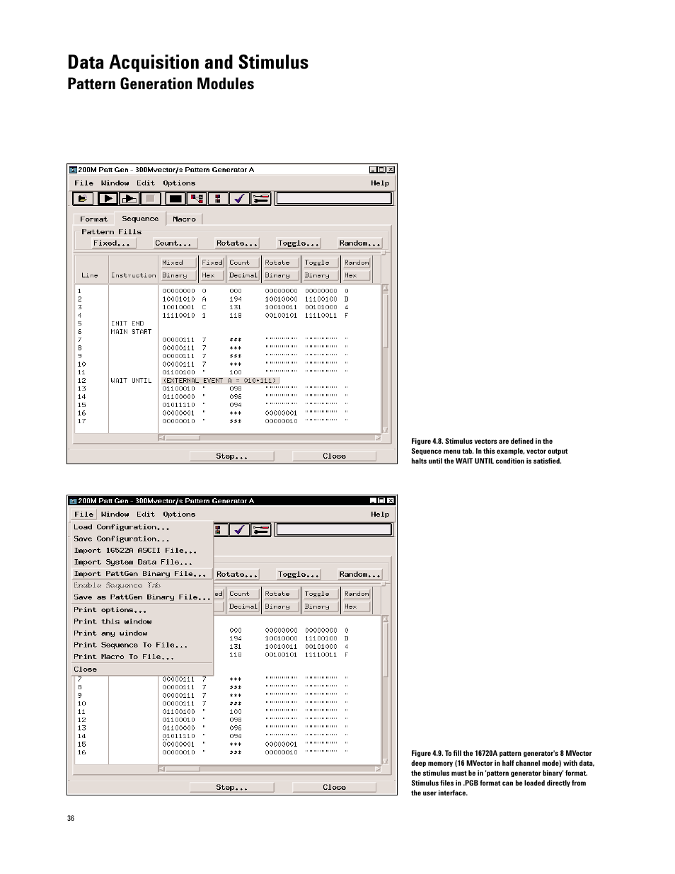 Data acquisition and stimulus, Pattern generation modules | Atec Agilent-16700 Series User Manual | Page 36 / 132