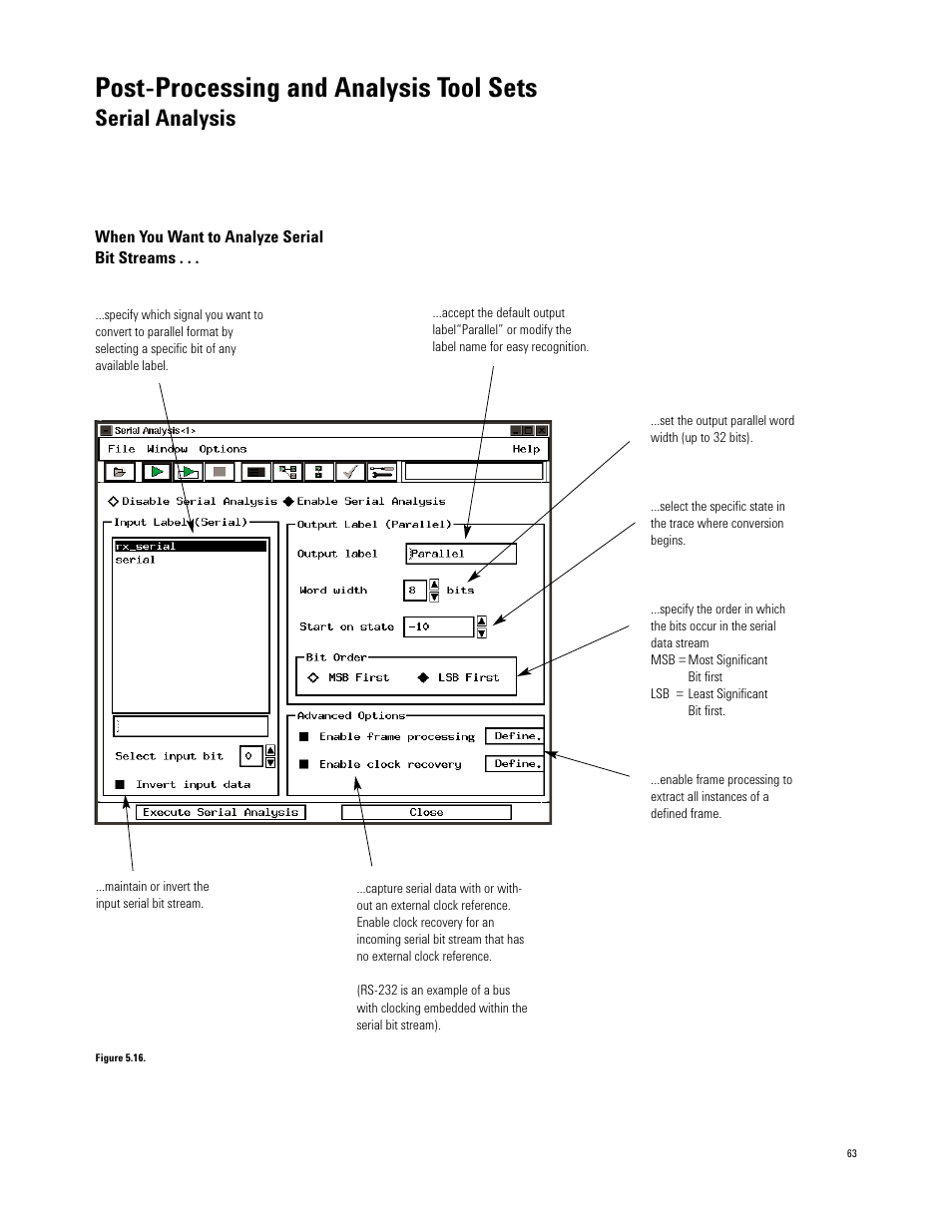 Post-processing and analysis tool sets, Serial analysis | Atec Agilent-16700 Series User Manual | Page 63 / 132