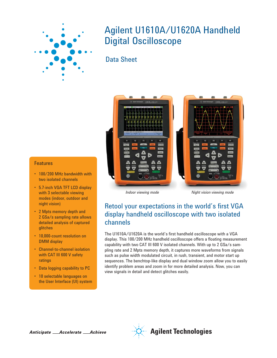 Atec Agilent-U1610A-U1620A User Manual | 12 pages