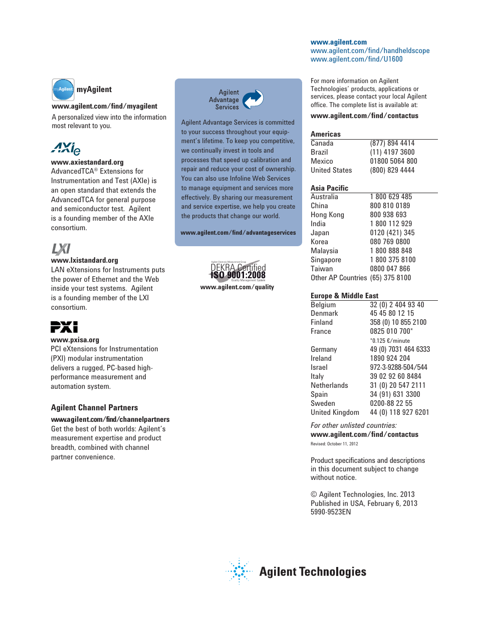Dekra, Certiﬁed | Atec Agilent-U1610A-U1620A User Manual | Page 12 / 12