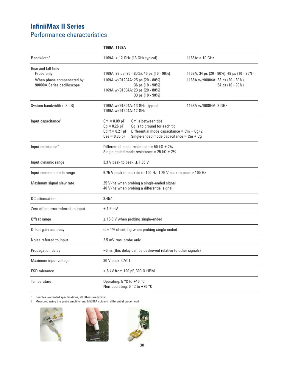 Infiniimax ii series performance characteristics | Atec Agilent-infiniium-90000 Series User Manual | Page 30 / 36