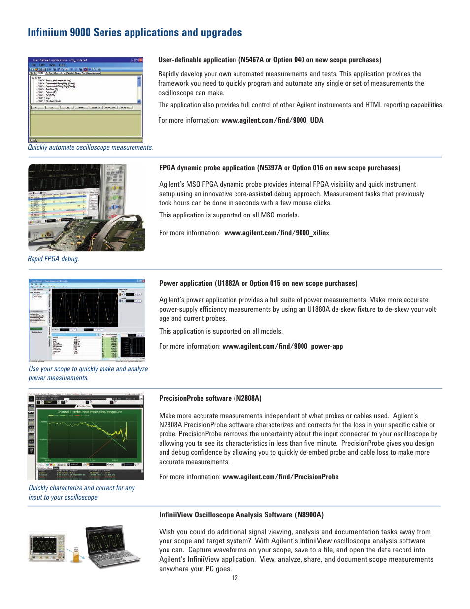 Infiniium 9000 series applications and upgrades | Atec Agilent-Infiniium-9000 Series User Manual | Page 12 / 28