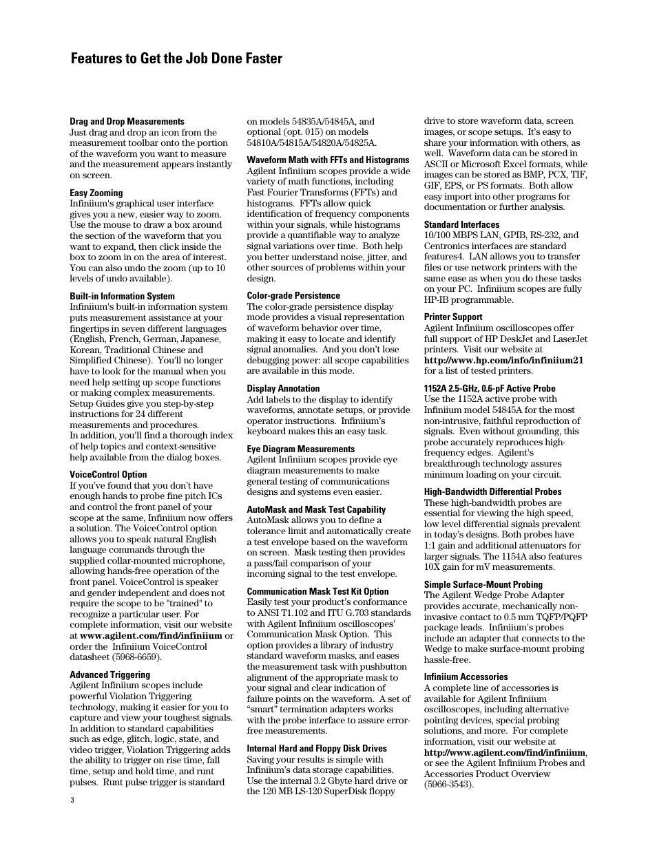 Features to get the job done faster | Atec Agilent-54845A User Manual | Page 3 / 8