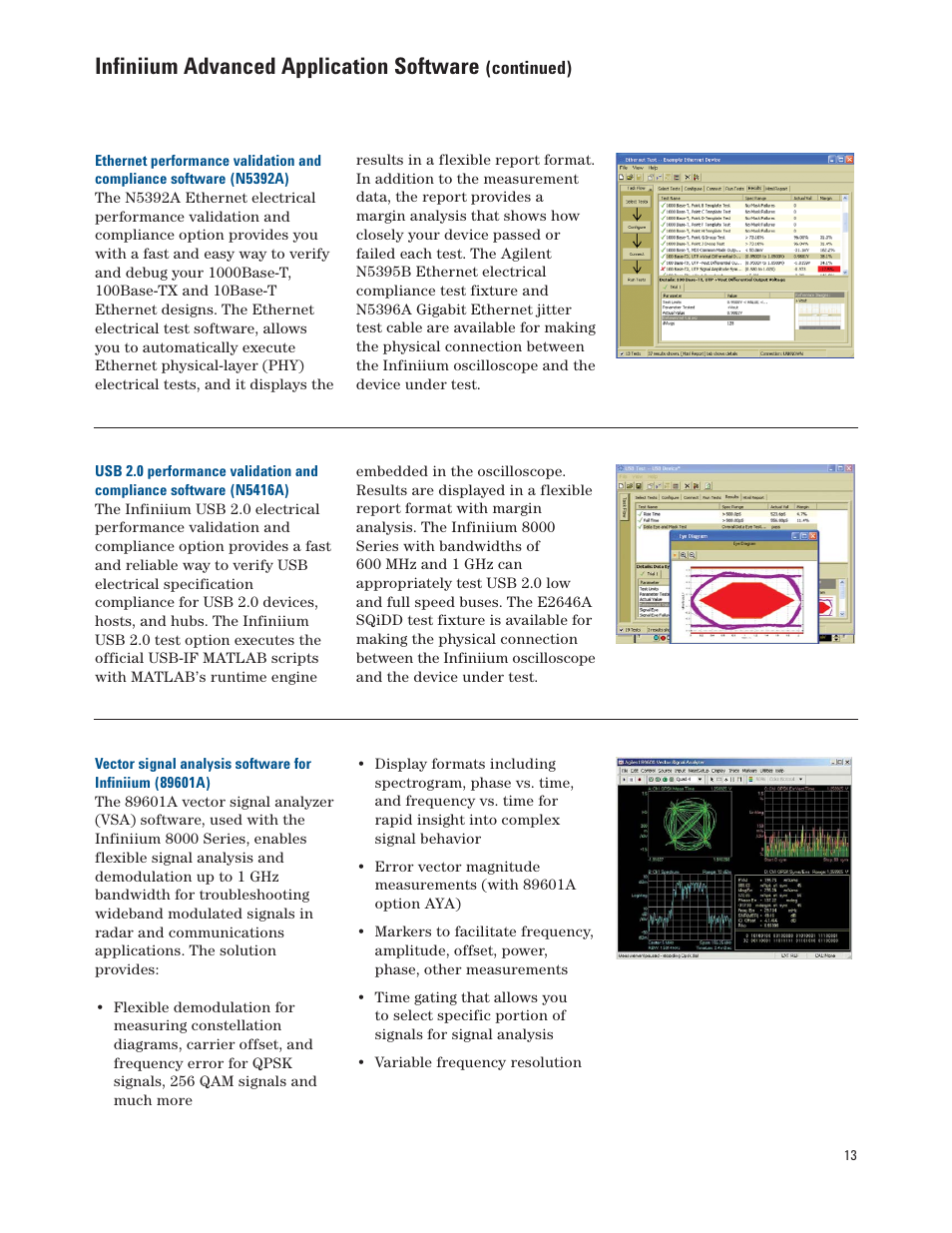 Infiniium advanced application software | Atec Agilent-DSO8104A User Manual | Page 13 / 29