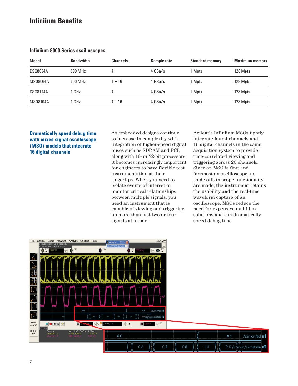 Infiniium benefits | Atec Agilent-DSO8104A User Manual | Page 2 / 29