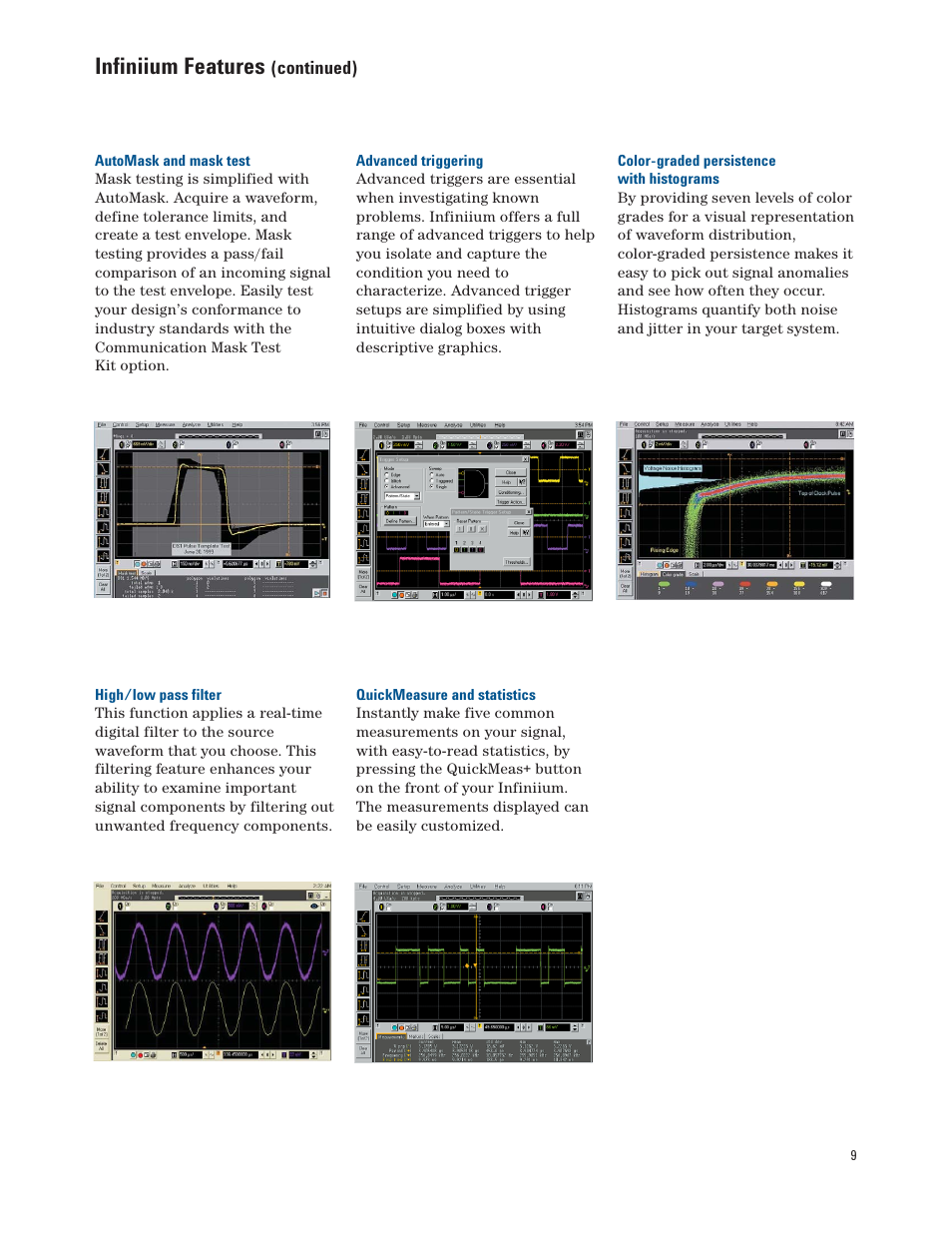 Infiniium features | Atec Agilent-DSO8104A User Manual | Page 9 / 29