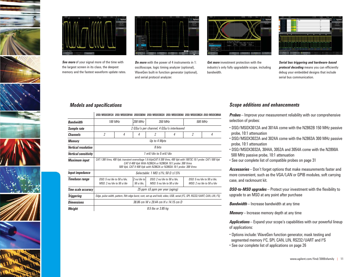 Models and specifi cations, Scope additions and enhancements | Atec Agilent-mso7104a User Manual | Page 11 / 32