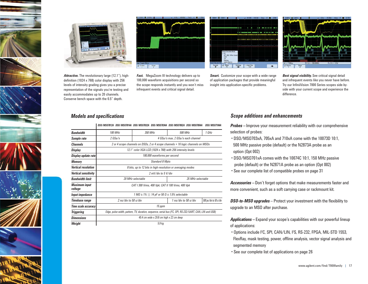 Models and specifi cations, Scope additions and enhancements | Atec Agilent-mso7104a User Manual | Page 17 / 32