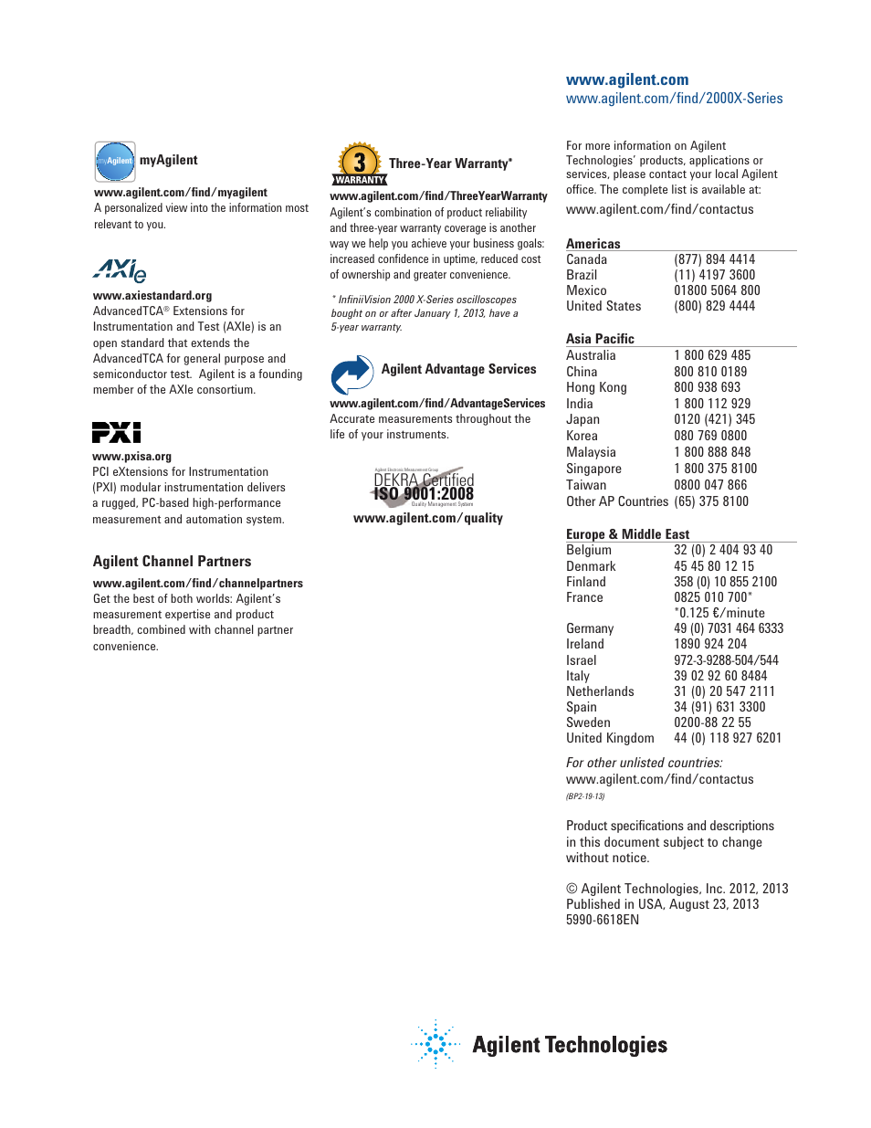 Dekra, Certified | Atec Agilent-2000-X Series User Manual | Page 23 / 23