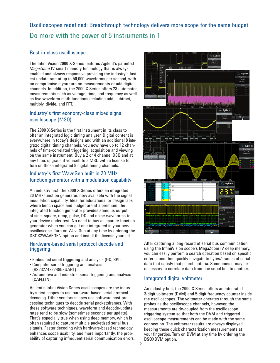 Do more with the power of 5 instruments in 1 | Atec Agilent-2000-X Series User Manual | Page 5 / 23