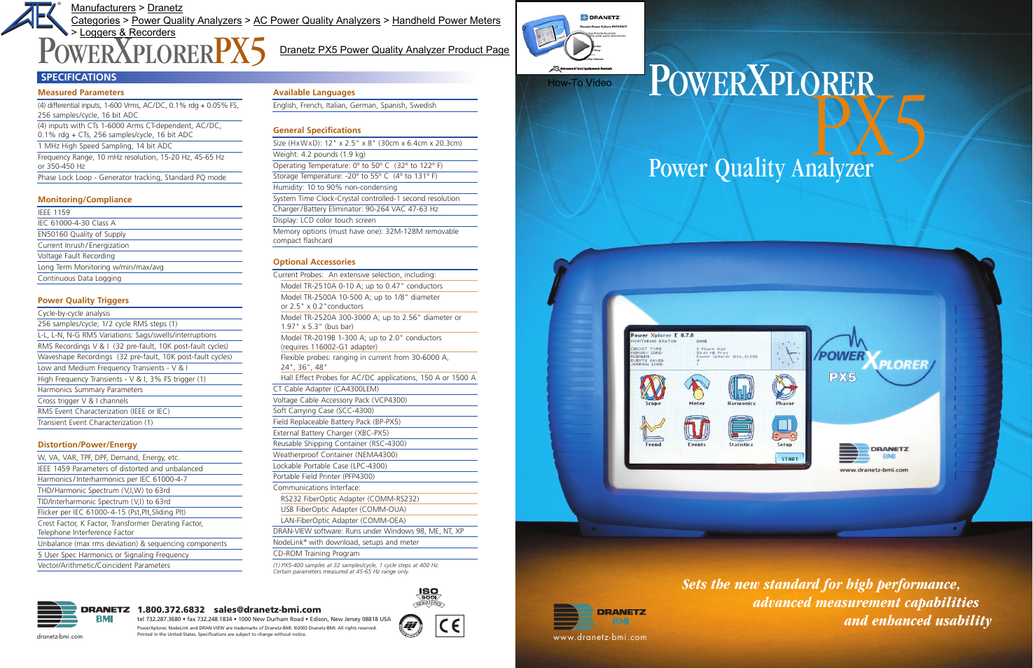 Atec Dranetz_PX5 User Manual | 2 pages