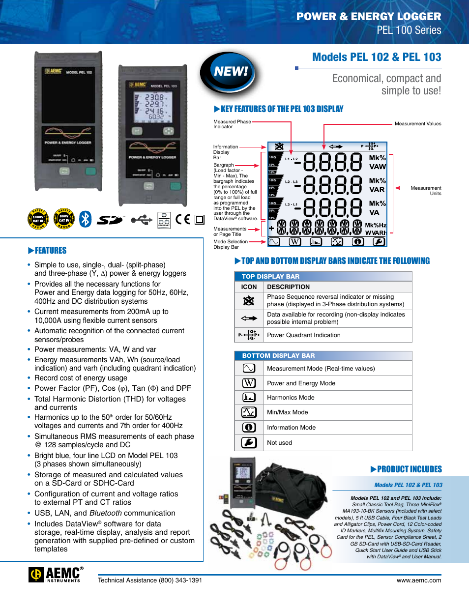 Atec AEMC-PEL103 User Manual | 2 pages